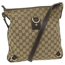 Gucci-GUCCI GG Canvas Shoulder Bag Beige 130942 auth 63392-Beige