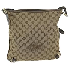 Gucci-GUCCI GG Canvas Shoulder Bag Beige 130942 auth 63392-Beige