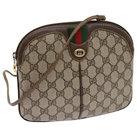 Gucci-GUCCI GG Supreme Web Sherry Line Shoulder Bag Beige Red 904 02 047 auth 63818-Red,Beige