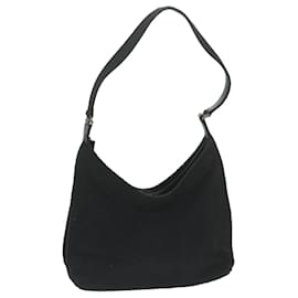 Gucci-GUCCI Shoulder Bag Canvas Black Auth bs11422-Black