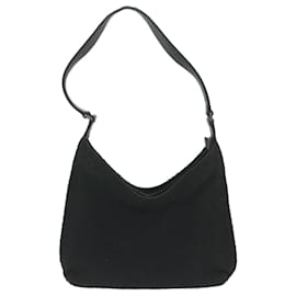 Gucci-GUCCI Shoulder Bag Canvas Black Auth bs11422-Black