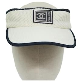 Chanel-CHANEL Visiera parasole sportiva Nylon Bianco CC Aut. am5600-Bianco