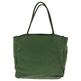 Prada-Bolsa de mão PRADA verde de náilon autêntica 63703-Verde
