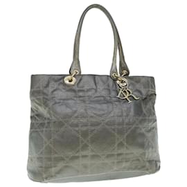 Christian Dior-Christian Dior Canage Shoulder Bag Coated Canvas Gray Auth bs11380-Grey