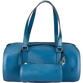 Louis Vuitton-Louis Vuitton Sac à main Papillon en cuir épi bleu-Bleu