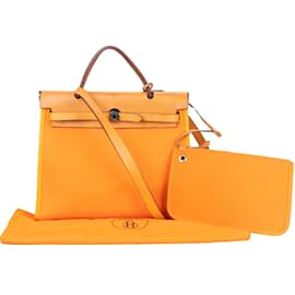 Hermès-Hermes Herbag Classique Orange 31 Sac à main-Orange