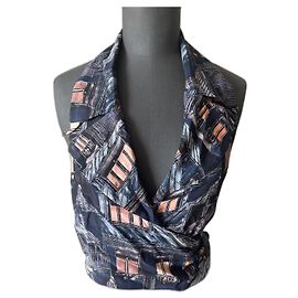 Top Chanel en soie multicolore Multicolore