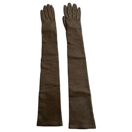 Gants en cuir Bally Gris