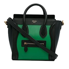 Céline-Cartable à bagages vert Celine Nano bicolore-Vert