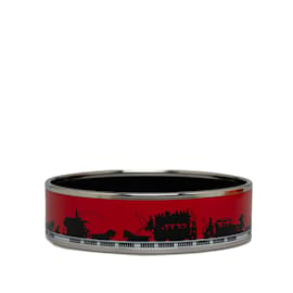 Hermès-Pulsera de disfraz con brazalete ancho de esmalte rojo de Hermes-Roja