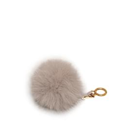 Fendi-Gray Fendi Fur Pom-Pom Bag Charm-Other