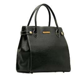 Burberry-Black Burberry Leather Handbag-Black