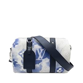 Louis Vuitton-Blue Louis Vuitton Monogram Watercolor City Keepall Crossbody Bag-Blue