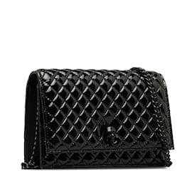 Alexander Mcqueen-Black Alexander McQueen Patent Skull Flap Crossbody Bag-Black