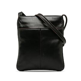 Loewe-Black Loewe Leather Crossbody Bag-Black