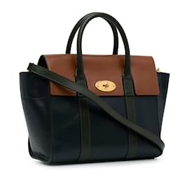 Mulberry-Blue Mulberry Bayswater Tricolor Satchel-Blue