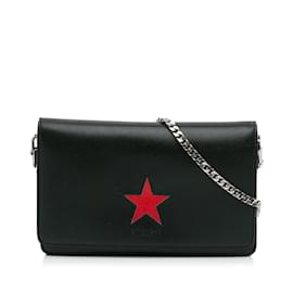 Givenchy-Portefeuille noir Givenchy Pandora Star sur sac à bandoulière chaîne-Noir