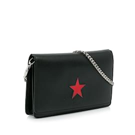 Givenchy-Portefeuille noir Givenchy Pandora Star sur sac à bandoulière chaîne-Noir