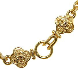 Hermès-Halskette mit Kleeblatt-Anhänger von Hermès aus Gold-Golden