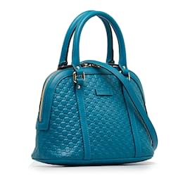 Gucci-Cartable bleu Gucci Mini Microguccissima Dome-Bleu