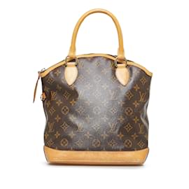 Louis Vuitton-Braune vertikale Lockit-Handtasche mit Louis Vuitton-Monogramm-Braun