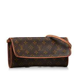 Louis Vuitton-Braune Louis Vuitton Monogram Pochette Twin GM Umhängetasche-Braun