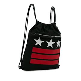 Givenchy-Black Givenchy Nylon Drawstring Backpack-Black