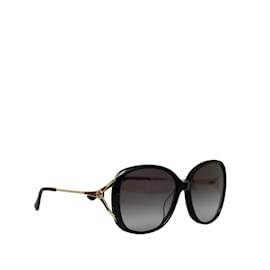 Gucci-Black Gucci Round Tinted Sunglasses-Black