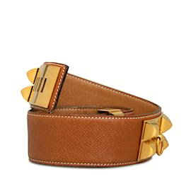 Hermès-Cintura Hermes Collier de Chien marrone-Marrone
