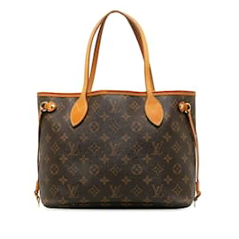 Louis Vuitton-Sac cabas marron Louis Vuitton Monogram Neverfull PM-Marron