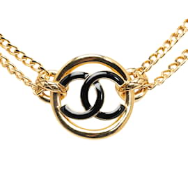 Chanel-Collier de costume ras du cou à chaîne doublé CC doré Chanel-Doré
