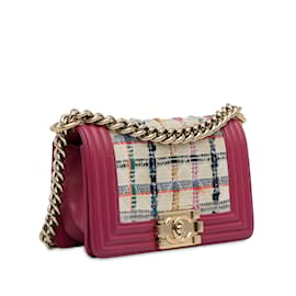 Chanel-Rosa Chanel Kleine Tweed-Jungentasche-Pink