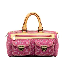 Louis Vuitton-Pink Louis Vuitton Monogram Denim Neo Speedy 30 handbag-Pink