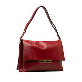 Céline-Red Celine Blade Shoulder Bag-Red