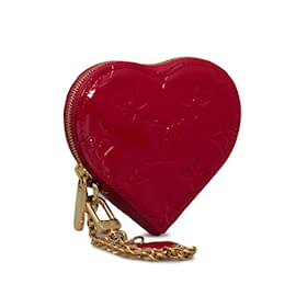 Louis Vuitton-Portamonete rosso Louis Vuitton con monogramma Vernis Heart-Rosso
