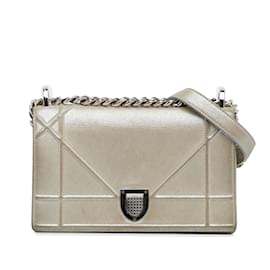 Dior-Silver Dior Small Diorama Flap Crossbody Bag-Silvery