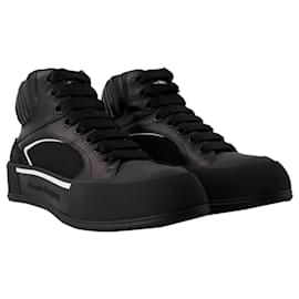 Alexander Mcqueen-Baskets Deck - Alexander McQueen - Cuir - Noir/Blanc-Noir