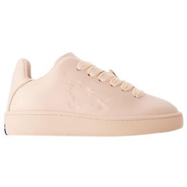 Tênis LF Box - Burberry - Couro - Baby Neon Marrom Bege
