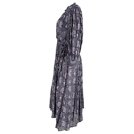 Isabel Marant Etoile-Abito midi Isabel Marant Etoile Ariana Paisley in cotone viola-Porpora