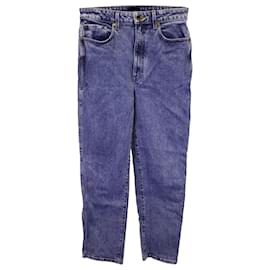 Khaite-Jeans a gamba dritta Khaite in denim di cotone blu-Blu