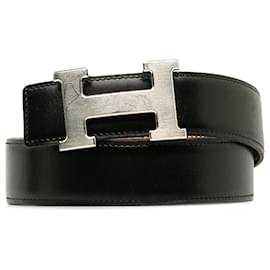 Hermès-Hermes Black Constance Reversible Belt-Black