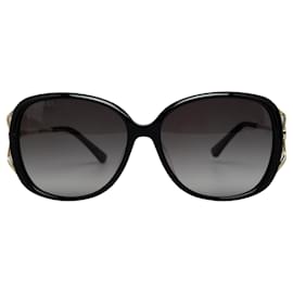 Gucci-Óculos de sol pretos redondos coloridos da Gucci-Preto