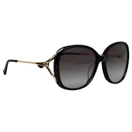 Gucci-Gucci Black Round Tinted Sunglasses-Black