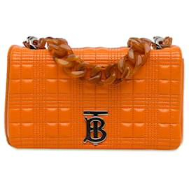 Burberry-Burberry Orange Small Lola Resin Chain Shoulder Bag-Orange