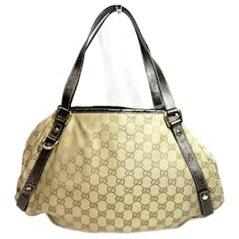 Gucci-GG Canvas Abbey Shoulder Bag 130736-Brown