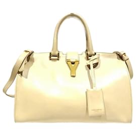 Sac à épaule Petit Cabas en cuir de veau Yves Saint Laurent 311210 BJ50J en bon état Marron