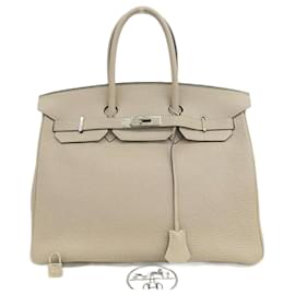 Hermès-Togo Birkin 35 en très bon état général-Gris