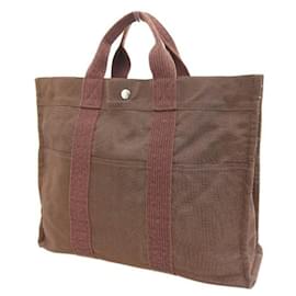 Hermès-Toile Herline MM-Marron