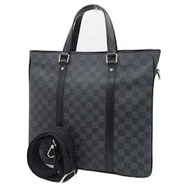 Louis Vuitton-Damier Graphite Tadao PM in Great Condition-Black