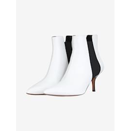 Céline-White leather ankle boots with pointed toe - size EU 38-White